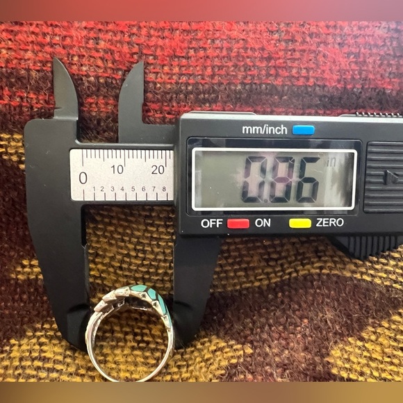 ❤️ Zuni Chief Inlaid Sterling Silver Southwestern Size 8.5 Ring 6.6gm - Picture 13 of 14